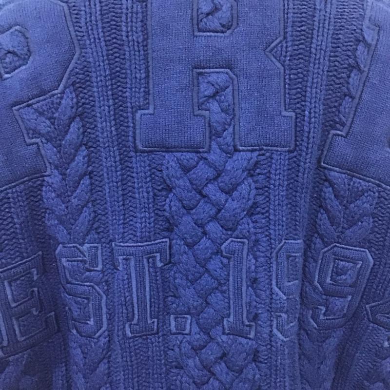 シュプリーム Supreme ニット、セーター 長袖 FW23 AppliqueCableKnitSweater 長袖ニットカットソー セーター L ロゴ、文字 青 / ブルー / メンズ USED 古着 中古 10115366