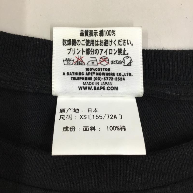 アベイシングエイプ A BATHING APE Tシャツ 半袖 クルーネック XS プリント 黒 / ブラック / レディース USED 古着 中古 10113809