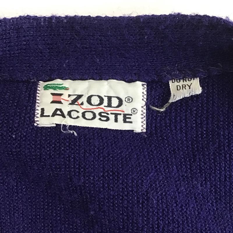 ラコステ LACOSTE カーディガン 長袖 長袖カーディガン 長袖カットソー ノーカラージャケット 前開カーディガン ロゴ、文字 紺 / ネイビー / メンズ USED 古着 中古 10124774
