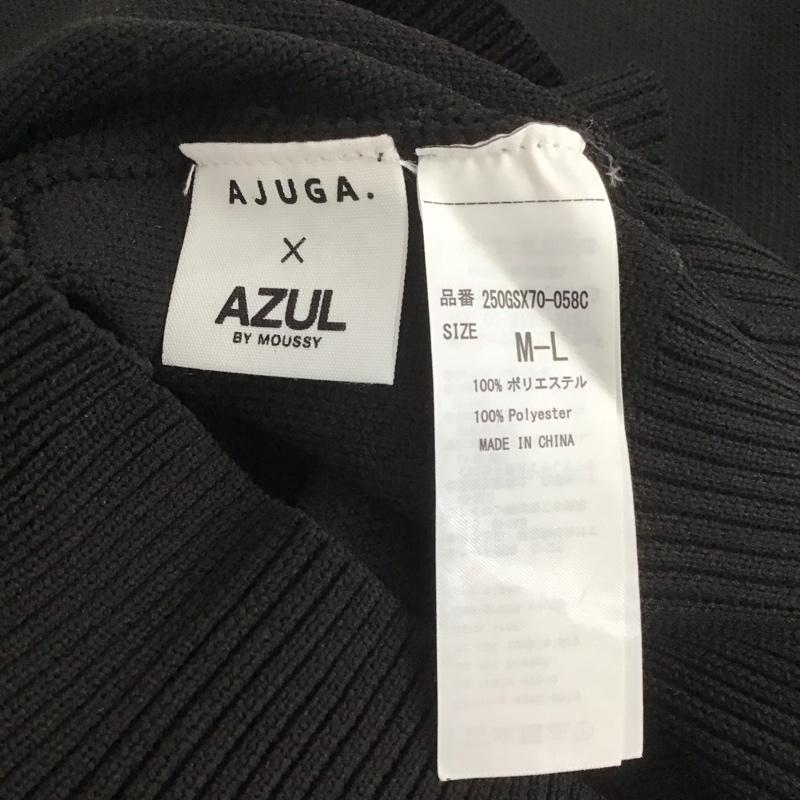 アズールバイマウジー AZUL BY MOUSSY ニット、セーター 長袖 250GSX70-058C AJUGA MICKEY ディズニー タグ付き クルーネック M ロゴ、文字 黒 / ブラック / レディース USED 古着 中古 10138870
