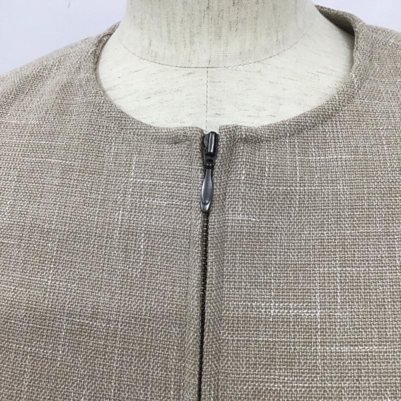 エディーバウアー Eddie Bauer ジャケット、上着 ジャケット、ブレザー ジップアップジャケット ノーカラージャケット アウター XS 無地 ベージュ / ベージュ / レディース USED 古着 中古 10126905