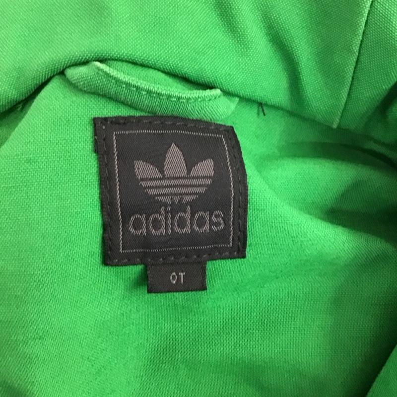 アディダス adidas ジャケット、上着 ジャケット、ブレザー ジップアップジャケット ジャンパー ロングジャケット カジュアルジャケット アウター ロゴ、文字 緑 / グリーン / レディース USED 古着 中古 10111889