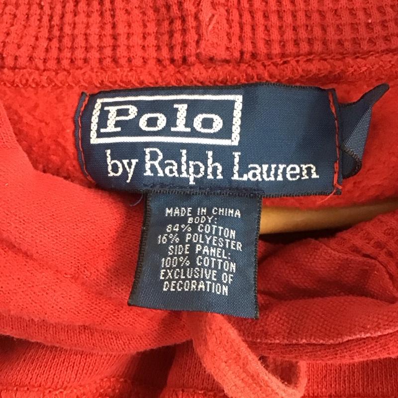 ポロバイラルフローレン Polo by RALPH LAUREN パーカー 長袖 長袖パーカー プルオーバーパーカー スウェット LL ロゴ、文字 赤 / レッド / メンズ USED 古着 中古 10144485