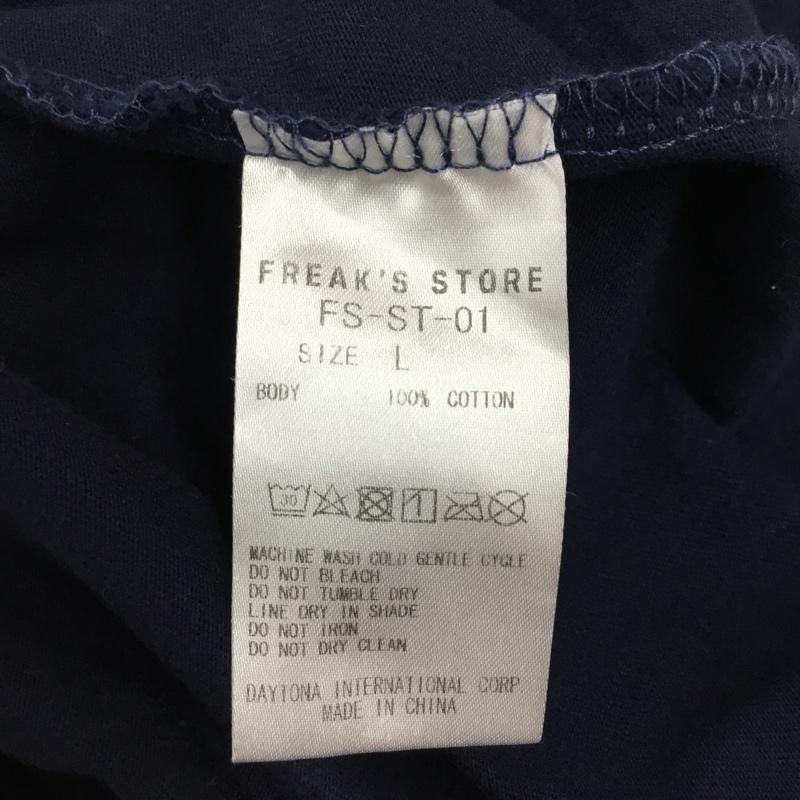 フリークスストア FREAK S STORE Tシャツ 半袖 FS-ST-01 クマ 刺繍 クルーネック L ワンポイント 紺 / ネイビー / メンズ USED 古着 中古 10120992