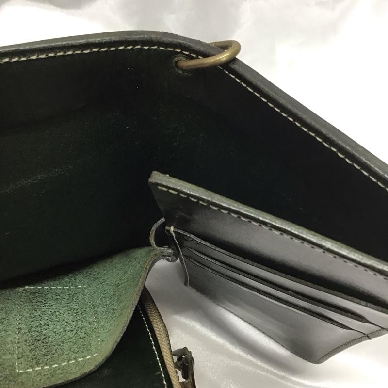 カワタコキンセイ 革蛸謹製 財布 二つ折り レザー ワンポイント 緑 / グリーン / メンズ USED 古着 中古 10110957
