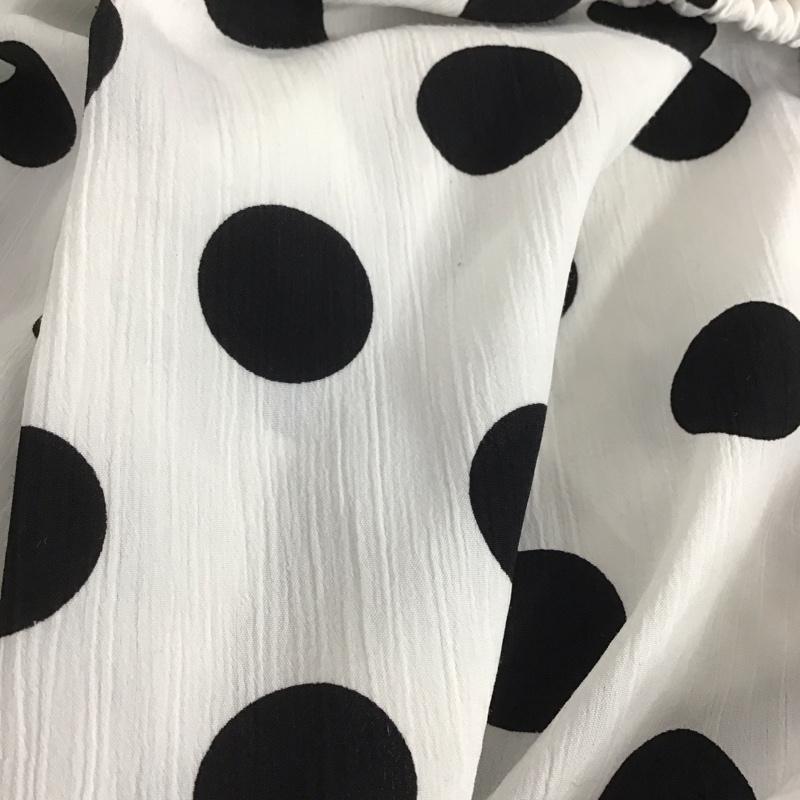 ロイヤルパーティー ROYAL PARTY シャツ、ブラウス 半袖 7212-421-8 ドットオフショルパフブラウス FREE ドット 白 / ホワイト / X 黒 / ブラック / レディース USED 古着 中古 10146776