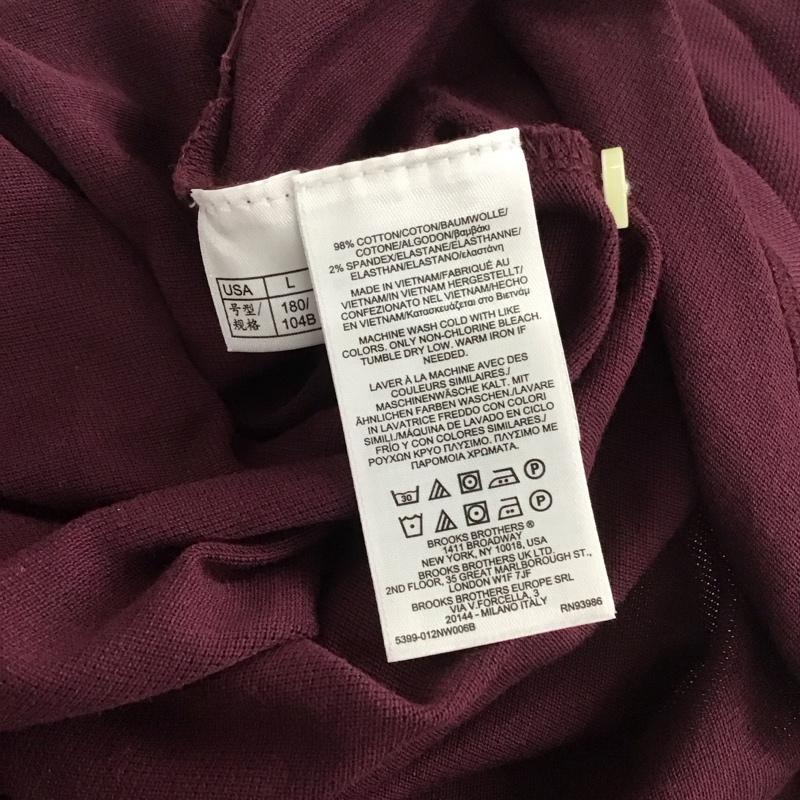 ブルックスブラザーズ BROOKS BROTHERS ポロシャツ 長袖 L ワンポイント えんじ / ワインレッド / メンズ USED 古着 中古 10139468