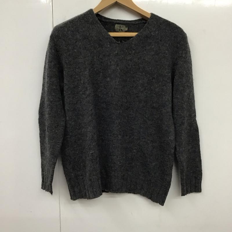 カルバン・クライン Calvin Klein ニット、セーター 長袖 M 無地 灰 / グレー / メンズ USED 古着 中古 10120165