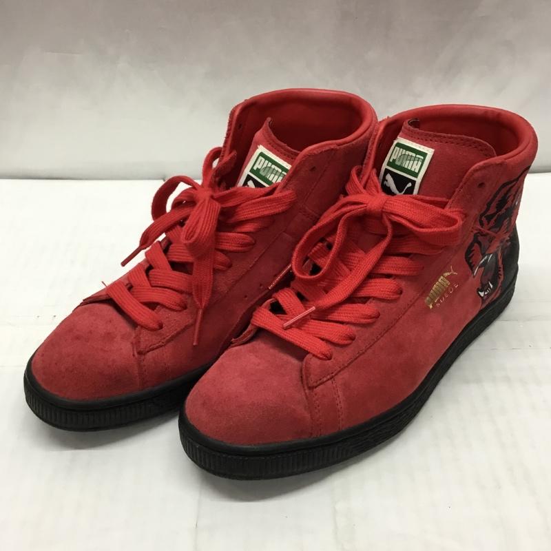 プーマ PUMA スニーカー スニーカー 357253 Suede Mid ROARCAT 24cm 24.0cm プリント 赤 / レッド / X 黒 / ブラック / レディース USED 古着 中古 10119896