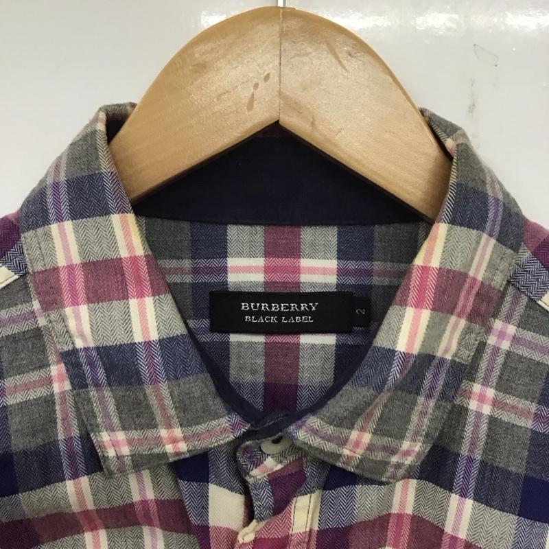 バーバリーブラックレーベル BURBERRY BLACK LABEL シャツ、ブラウス 長袖 D1M12-611-05 チェック 2 ワンポイント マルチカラー / マルチカラー / メンズ USED 古着 中古 10139609