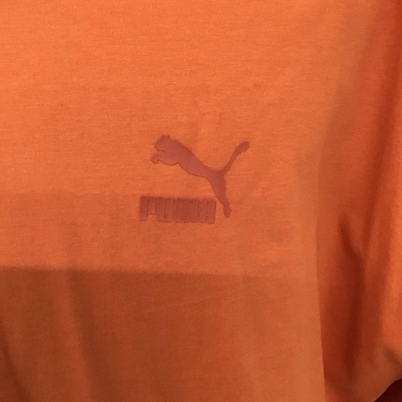 プーマ PUMA Tシャツ 半袖 半袖カットソー プリントTシャツ クルーネックカットソー スポーツウェア L ロゴ、文字 橙 / オレンジ / メンズ USED 古着 中古 10123542