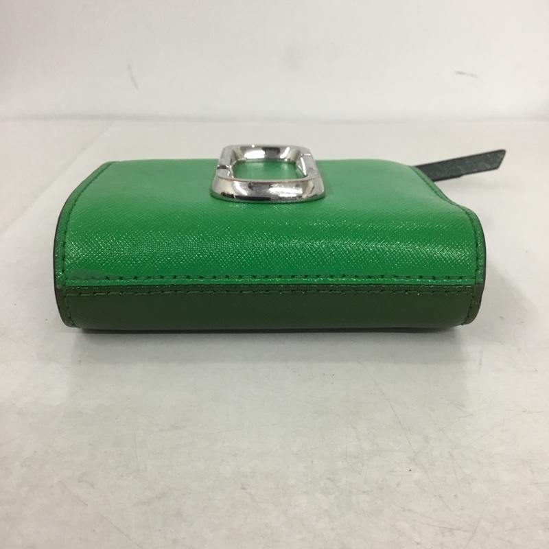 マークジェイコブス MARCJACOBS 財布 二つ折り バイカラー 2トーン L字ファスナー ワンポイント 緑 / グリーン / X カーキ / カーキ / レディース USED 古着 中古 10142110