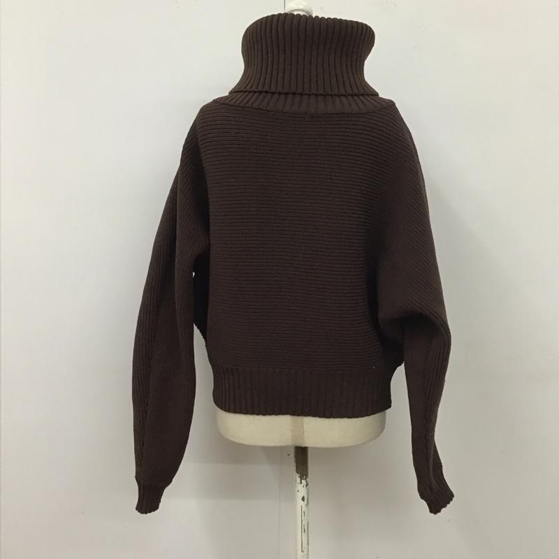 ムルーア MURUA ニット、セーター 長袖 011952602501-01 BIGタートルニットプルオーバー FREE 無地 茶 / ブラウン /  レディース USED 古着 中古 10112582