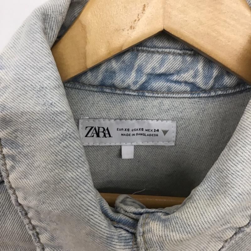 ザラ ZARA ジャケット、上着 ジャケット、ブレザー 8197/096/406 TRF JULDUR DENIM CROPPED USTKI XS 水色 / ライトブルー / レディース USED 古着 中古 10136622