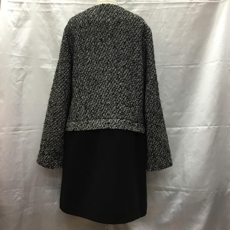 ロペピクニック ROPE PICNIC コート コート一般 GDO-5514-B 2WAY ノーカラー ジャケット 40 無地 黒 / ブラック / レディース USED 古着 中古 10107305