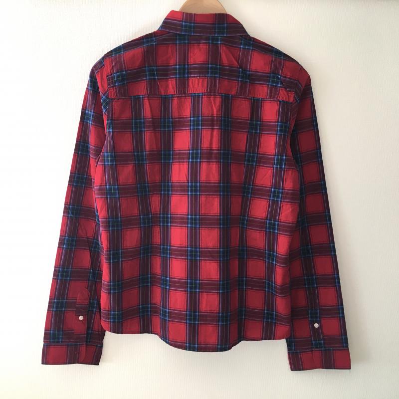ギリーヒックス GILLY HICKS シャツ、ブラウス 長袖 L チェック 赤 / レッド / X 青 / ブルー / X 緑 / グリーン / レディース USED 古着 中古 10014088