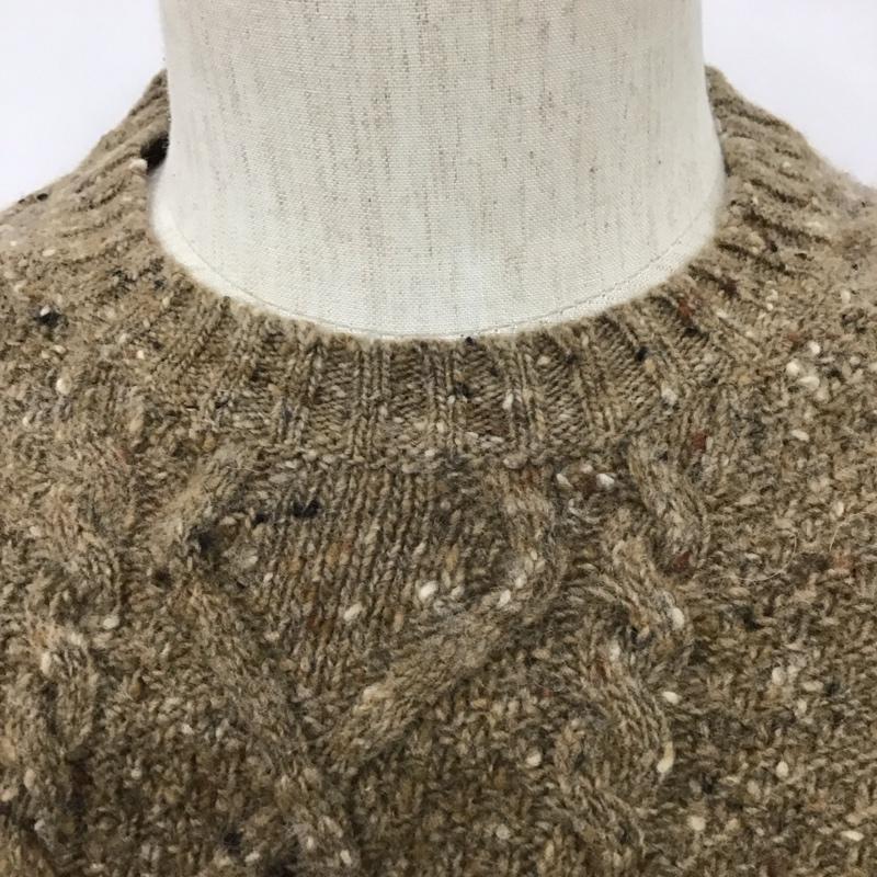 ブルックスブラザーズ BROOKS BROTHERS ニット、セーター 長袖 ウール クルーネック ケーブル編み S ベージュ / ベージュ / メンズ USED 古着 中古 10111248