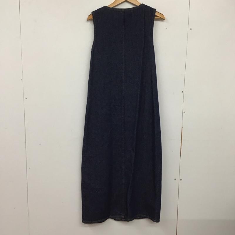 ザラ ZARA ワンピース ロングスカート デニムロングワンピース Vネック ノースリーブロングワンピース XS 無地 インディゴ / インディゴ / レディース USED 古着 中古 10138395