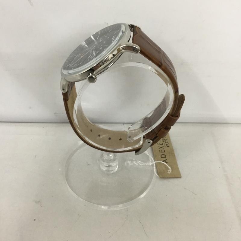 アデクス ADEXE 腕時計 アナログ(クォーツ式) 1868A-04 レザーバンド ロゴ、文字 茶 / ブラウン / メンズ USED 古着 中古 10127481