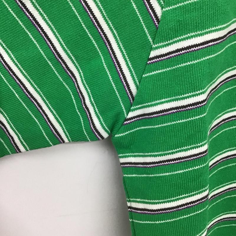 ニコアンド niko and... Tシャツ 半袖 nkn33609ad 半袖カットソー ボーダーシャツ クルーネックカットソー L ボーダー柄 緑 / グリーン / レディース USED 古着 中古 10128907