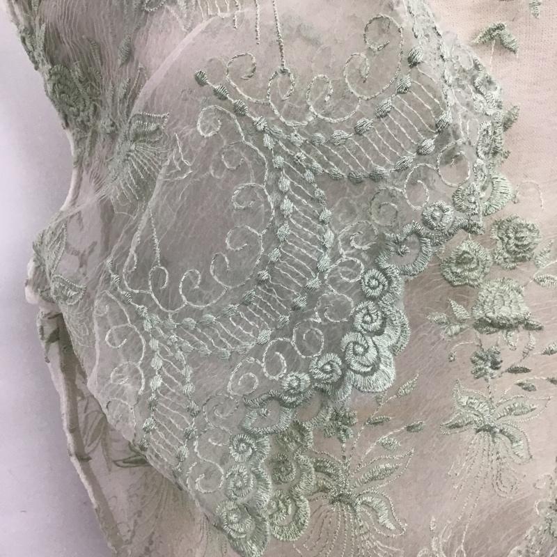 エヴリス EVRIS カットソー 半袖 半袖カットソー 総柄 レースカットソー シースルーカットソー FREE 刺繍 緑 / グリーン /  レディース USED 古着 中古 10103915