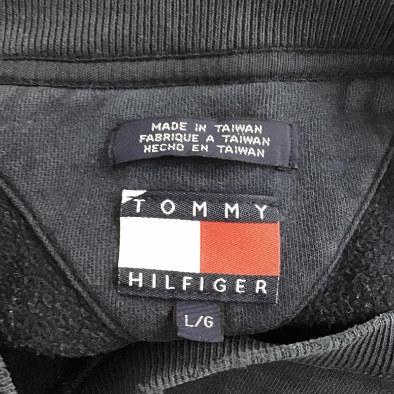 トミーヒルフィガー TOMMY HILFIGER トレーナー 長袖 スウェット 裏起毛 L ロゴ、文字 紺 / ネイビー / メンズ USED 古着 中古 10110961