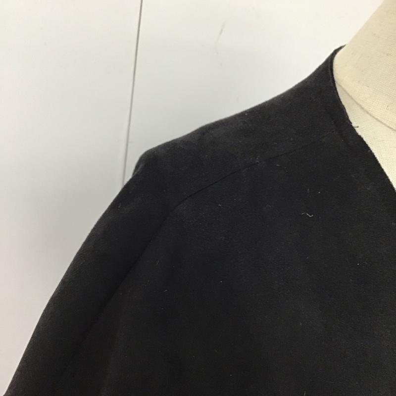 ザラベーシック ZARA BASIC カーディガン 長袖 長袖カーディガン 長袖カットソー ノーカラージャケット 前開カーディガン M 無地 黒 / ブラック / レディース USED 古着 中古 10122458