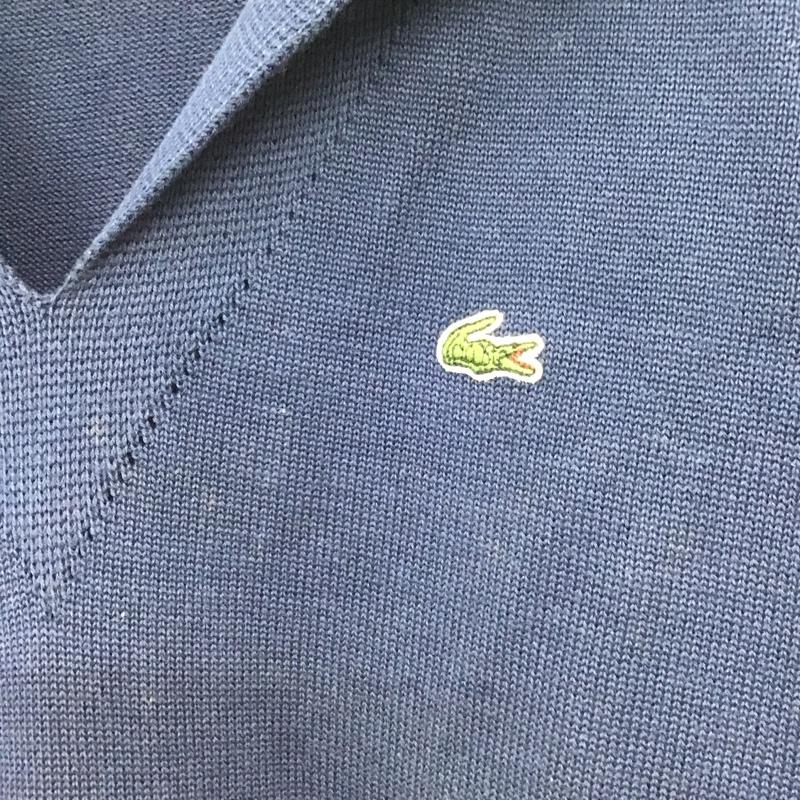 ラコステ LACOSTE カットソー 長袖 長袖カットソー カラーシャツ ポロシャツ 40 ロゴ、文字 紺 / ネイビー / メンズ USED 古着 中古 10136611