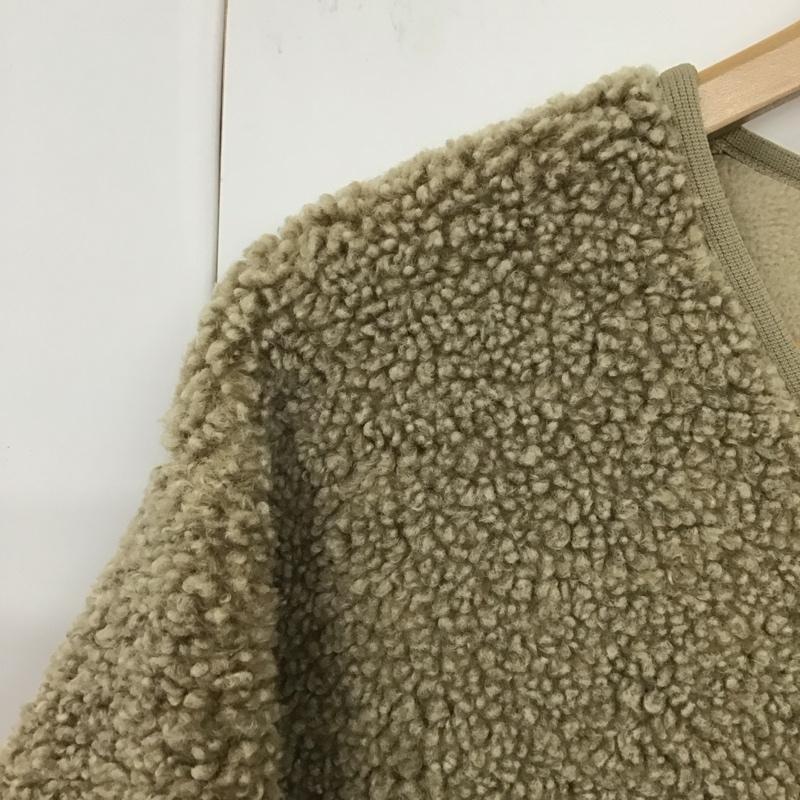 ユニクロ UNIQLO カーディガン 長袖 341-419753 ボアフリースVネックカーディガン XL 無地 ベージュ / ベージュ / メンズ USED 古着 中古 10130763