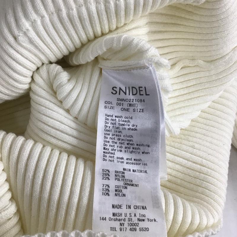 スナイデル SNIDEL ワンピース ひざ丈スカート SWNO221084 ブークレパイピング ニットワンピース 長袖 無地 白 / ホワイト / レディース USED 古着 中古 10112941