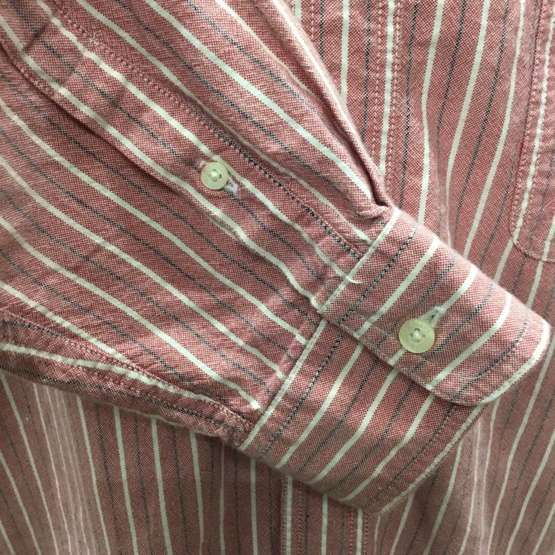 チャップス CHAPS シャツ、ブラウス 長袖 ボタンダウン ストライプ L ワンポイント X ワンポイント 赤 / レッド / X 赤 / レッド / メンズ USED 古着 中古 10115514