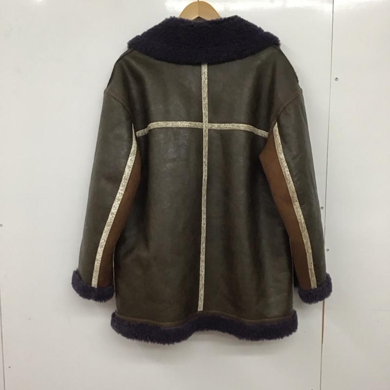 ムルーア MURUA ジャケット、上着 ジャンパー、ブルゾン 012150200401-01 ルーズフェイクムートンブルゾン M 無地 茶 / ブラウン / X 紫 / パープル / レディース USED 古着 中古 10137723