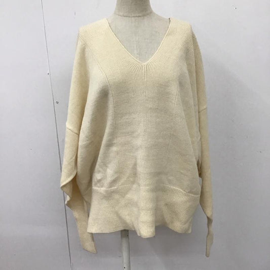 ニコアンド niko and... ニット、セーター 長袖 ST76DE01SB Vネック 4 無地 オフホワイト / オフホワイト /  レディース USED 古着 中古 10108316