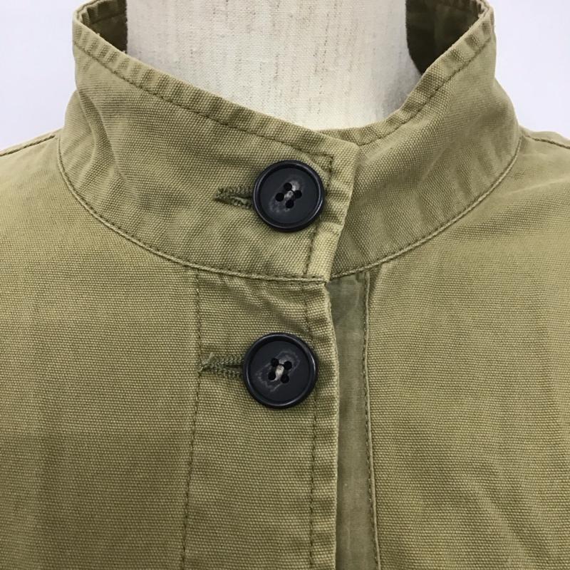 ザラ ZARA ジャケット、上着 ジャケット、ブレザー ジャケット アウター ノーカラージャケット ミリタリージャケット M 無地 カーキ / カーキ / レディース USED 古着 中古 10127405