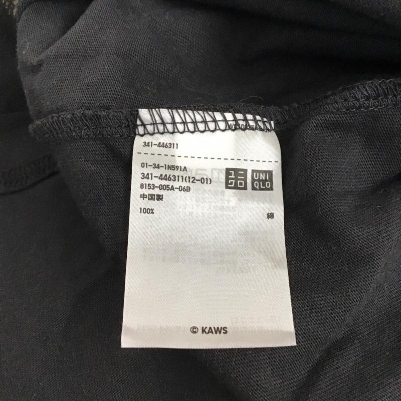 ユニクロ UNIQLO Tシャツ 半袖 341-446311 Tシャツ プリントTシャツ クルーネックカットソー 半袖カットソー XL プリント 黒 / ブラック / メンズ USED 古着 中古 10122980