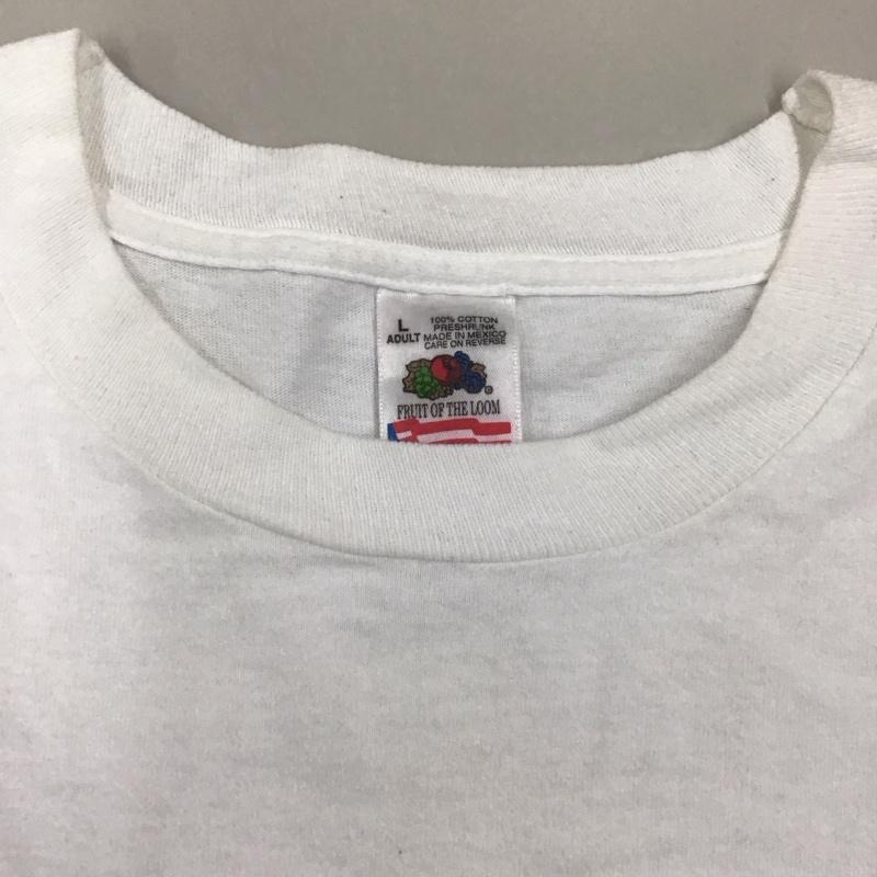 フルーツオブザルーム FRUIT OF THE LOOM Tシャツ 半袖 半袖カットソー プリントTシャツ クルーネックカットソーカットソー 90s 古着 L プリント 白 / ホワイト /  メンズ USED 古着 中古 10113590