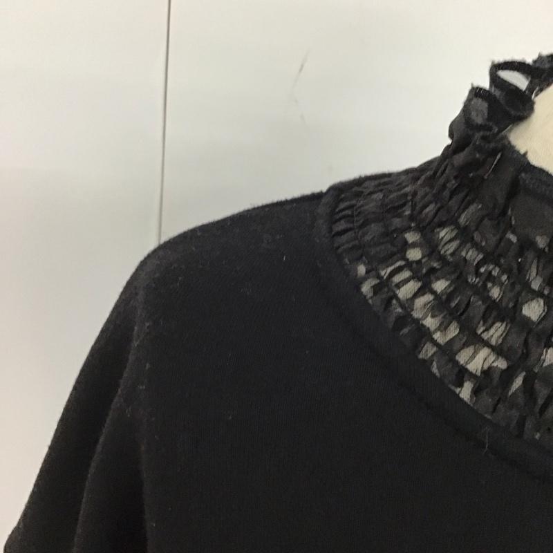 ザラ ZARA トレーナー 長袖 長袖トレーナー スウェット スタンドネック リブスウェットカットソー L 無地 黒 / ブラック / レディース USED 古着 中古 10122505