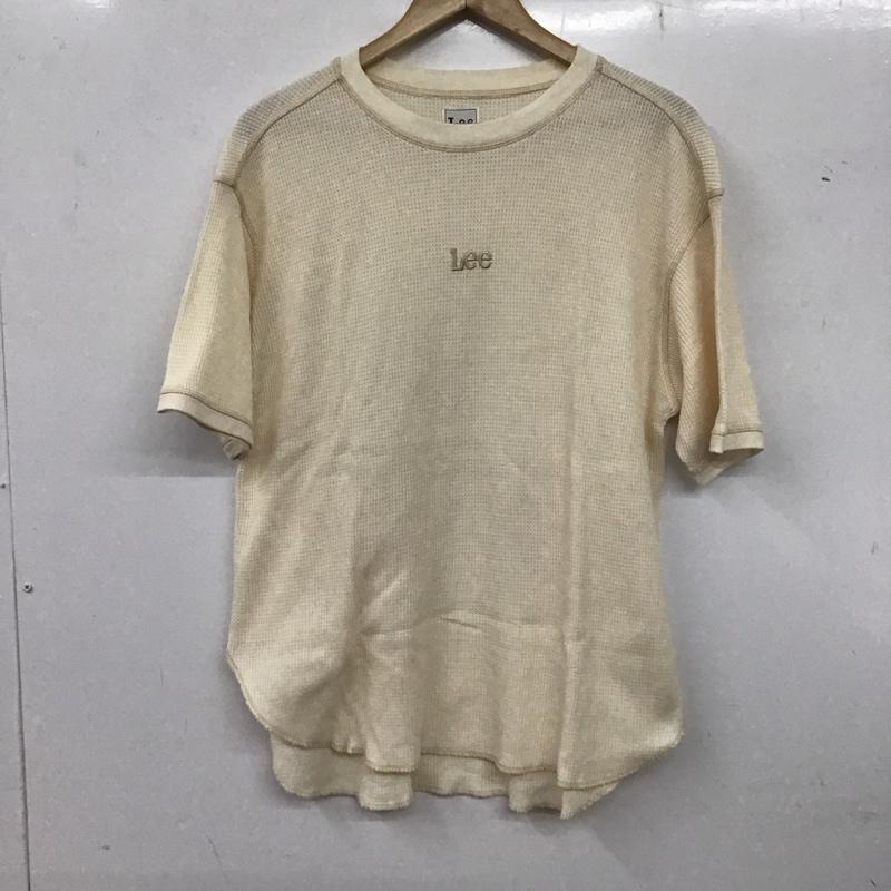 リー Lee カットソー 半袖 半袖カットソー プリントTシャツ クルーネックカットソー ワッフル M ロゴ、文字 ベージュ / ベージュ / レディース USED 古着 中古 10136285
