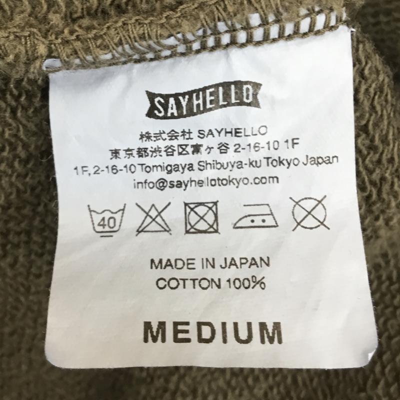 セイハロー SAYHELLO トレーナー 長袖 M ロゴ、文字 カーキ / カーキ / メンズ USED 古着 中古 10136207