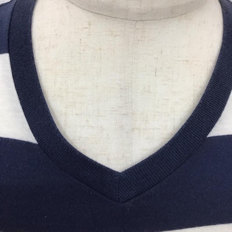 アメリカンイーグル AMERICANEAGLE カットソー 長袖 半袖ボーダーカットソー 半袖Tシャツ Vネック XS ボーダー柄 白 / ホワイト / X 紺 / ネイビー /  メンズ USED 古着 中古 10113137