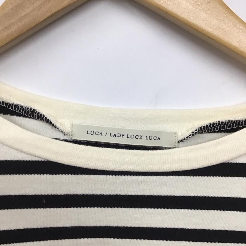 ルカ/レディラックルカ LUCA/LADY LUCK LUCA Tシャツ 長袖 ボーダー柄 白 / ホワイト / X 黒 / ブラック / レディース USED 古着 中古 10130235