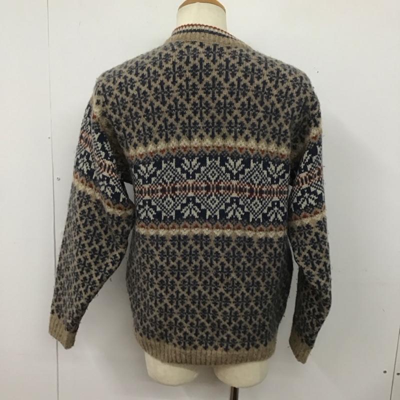 古着 USED ニット、セーター 長袖 長袖ニットカットソー クルーネック セーター S 総柄 マルチカラー / マルチカラー / メンズ USED 古着 中古 10126864