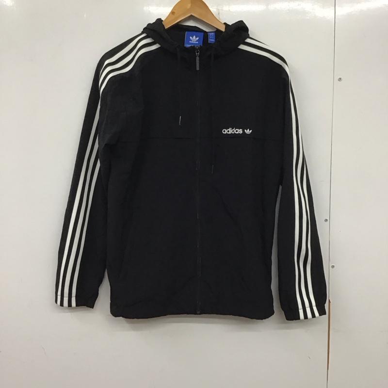 アディダスオリジナルス adidas originals ジャケット、上着 ジャケット、ブレザー br6984 3 StripesWindbreaker ジャケット パーカー ジップアップジャケット L ロゴ、文字 黒 / ブラック / メンズ USED 古着 中古 10137662