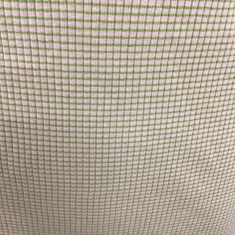 コーエン coen カットソー 長袖 7620-632-0345 マイクロボーダーリブヘンリーネックTシャツ ロンT L チェック 黄 / イエロー / X 薄緑 / ライトグリーン / レディース USED 古着 中古 10112134