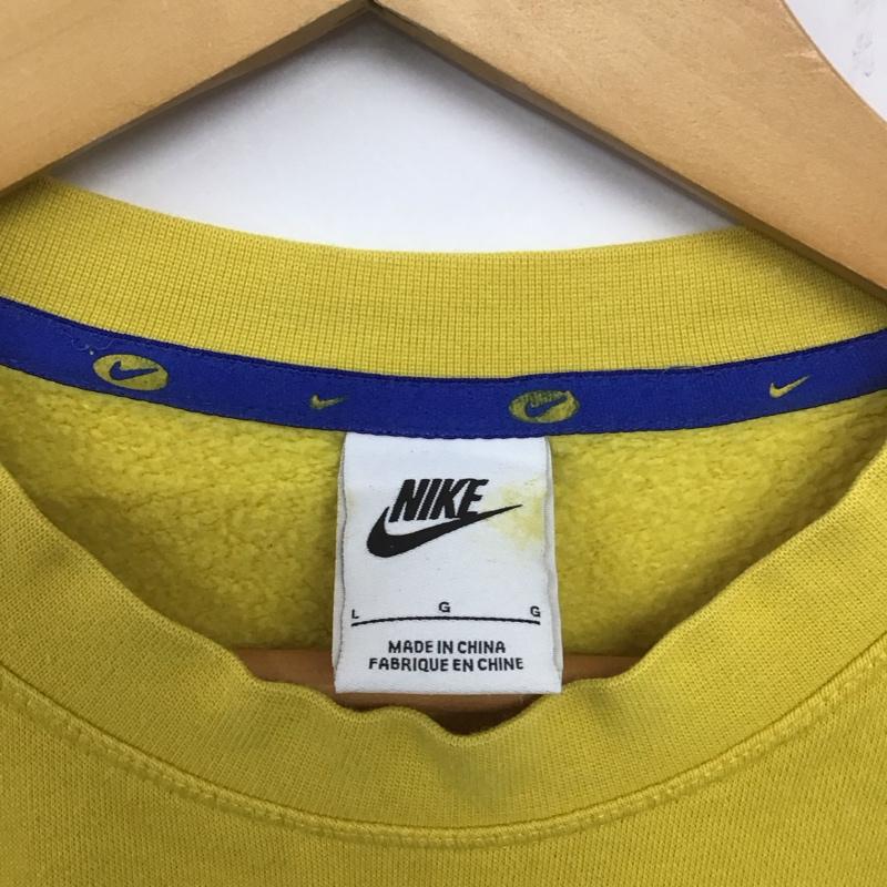 ナイキ NIKE トレーナー 長袖 DM5461-709 スウェット 裏起毛 バックプリント L ロゴ、文字 黄 / イエロー / メンズ USED 古着 中古 10138962