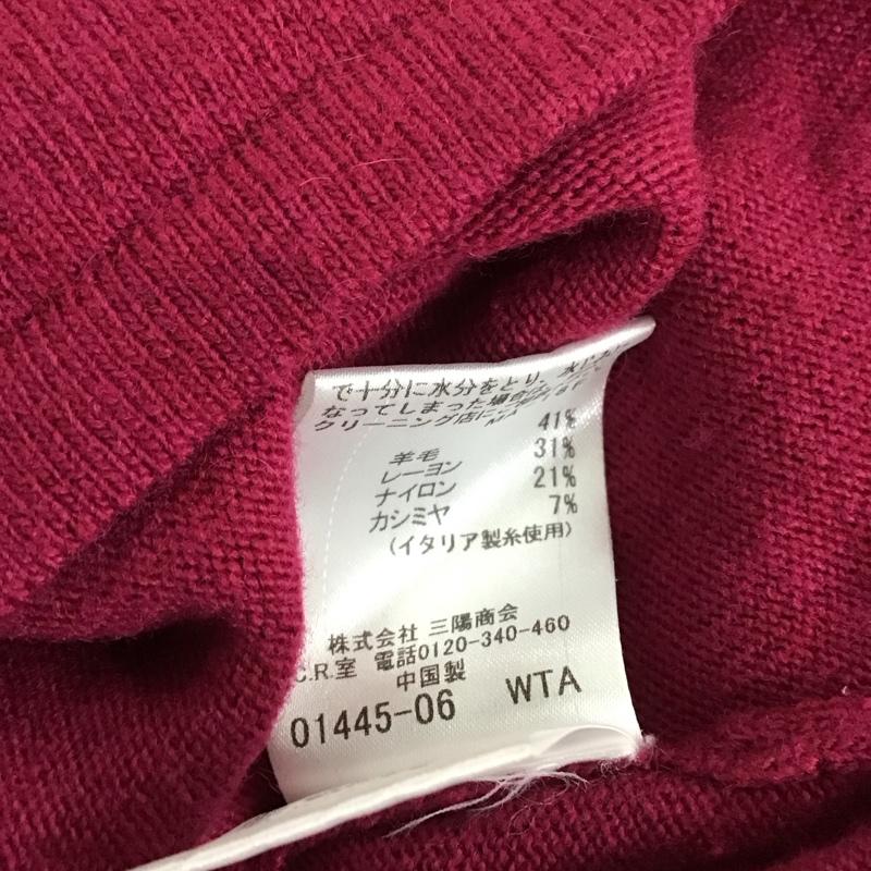 バーバリーブルーレーベル BURBERRY BLUE LABEL ニット、セーター 長袖 E1N09-445-38 ロゴ 38 ワンポイント えんじ / ワインレッド /  レディース USED 古着 中古 10116721