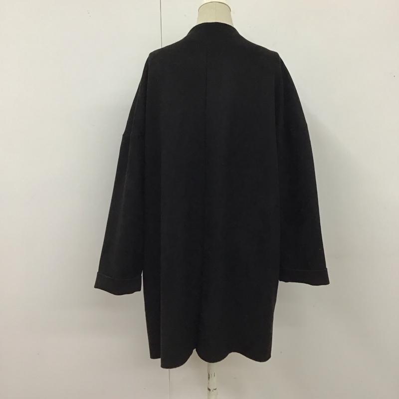 ザラベーシック ZARA BASIC カーディガン 長袖 長袖カーディガン 長袖カットソー ノーカラージャケット 前開カーディガン M 無地 黒 / ブラック / レディース USED 古着 中古 10122458