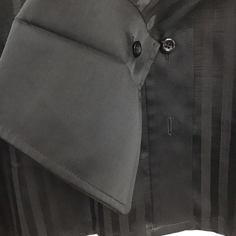 イヴサンローラン Yves Saint Laurent シャツ、ブラウス 長袖 長袖シャツ ストライプシャツ カラーシャツ シアーシャツ 36 ストライプ 黒 / ブラック / レディース USED 古着 中古 10135063