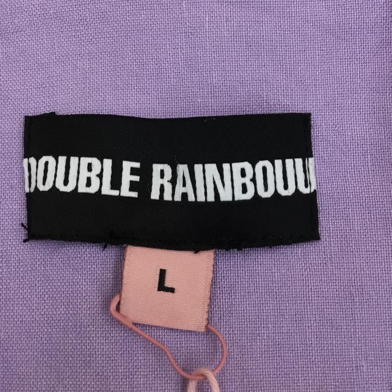 ダブルレインボー DOUBLE RAINBOUU シャツ、ブラウス 半袖 レーヨン リネン 半そでシャツ L 紫 / パープル / メンズ USED 古着 中古 10055433