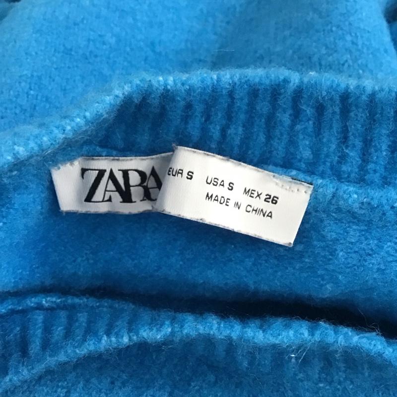 ザラ ZARA ニット、セーター 長袖 2142 216 402 soft knit クルーネック S 無地 青 / ブルー /  レディース USED 古着 中古 10107068